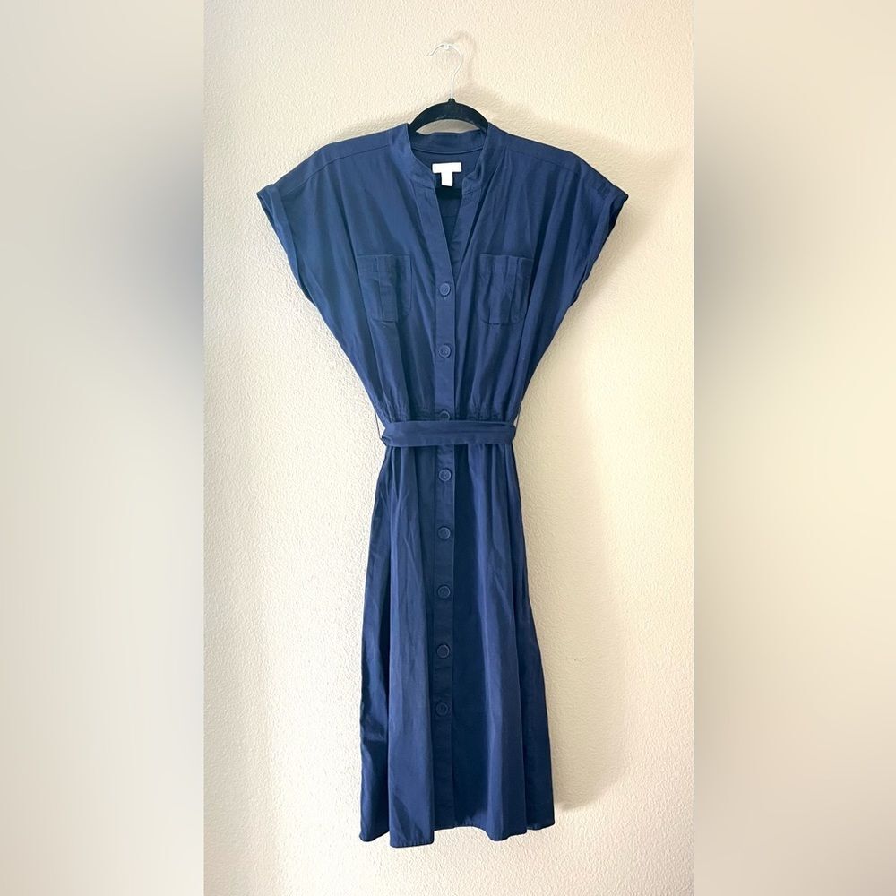 Charter Club Navy Belted Shirtdress